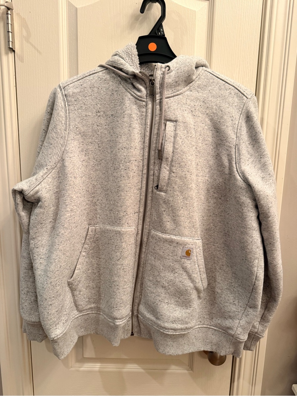 Carhartt women’s relaxed fit Sherpa lined full zip hoodie. Women size 1x
